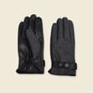Coffrets de gants en cuir et laine noir homme