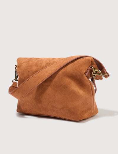 Sac bandouli&egrave;re avec doublure marron clair femme
