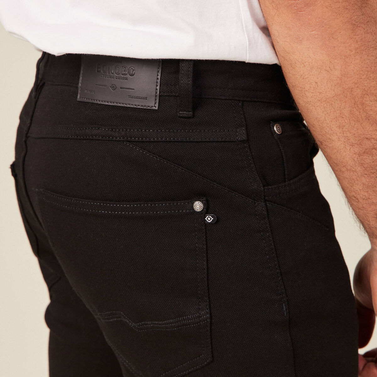 Jeans regular denim noir homme