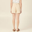 Short cargo fluide ceinturé creme femme