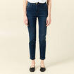 Jeans slim taille haute 7/8ème denim brut femme