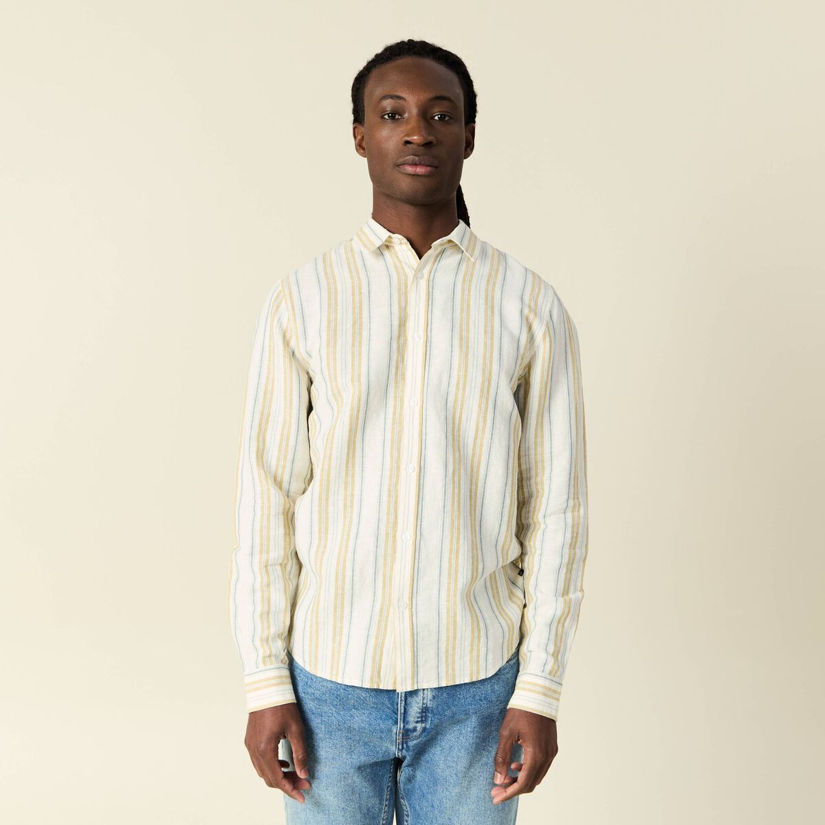 Chemise manches longues ecru homme