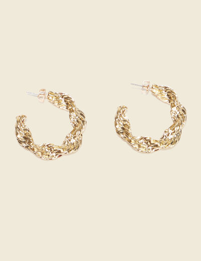 Boucles d'oreilles créoles couleur or femme