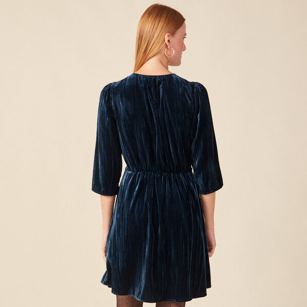 Robe patineuse éco-responsable bleu canard femme
