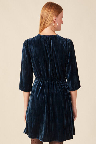 Robe patineuse éco-responsable bleu canard femme