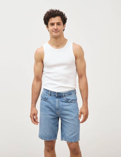 Bermuda en jeans denim stone homme