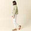 Blouson boutonné vert kaki femme