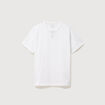 T-shirt col mao manches courtes en coton blanc homme