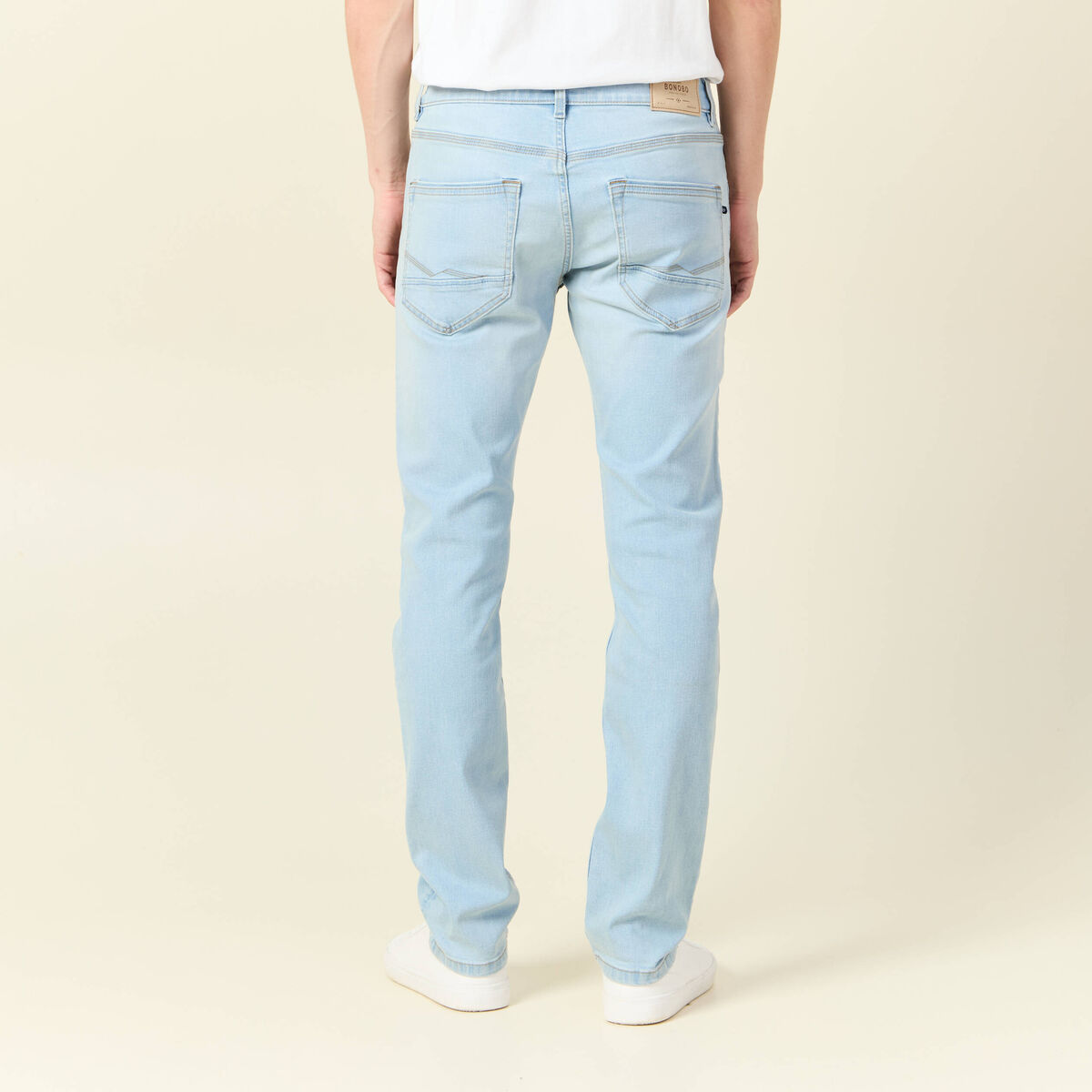Jeans straight denim snow bleach homme
