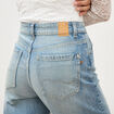 Jeans large taille haute bleu femme