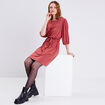 Robe droite ceinturée orange foncé femme
