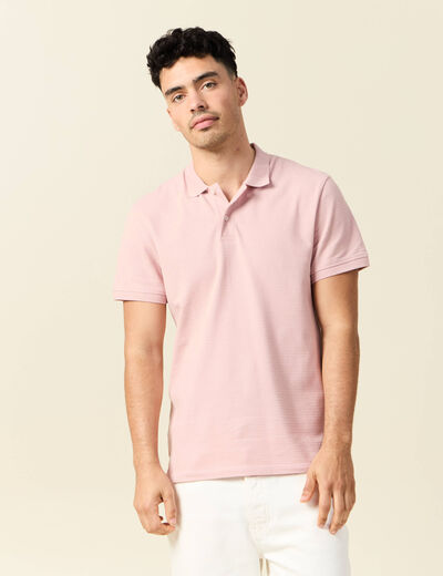 Polo éco-responsable rose pastel homme