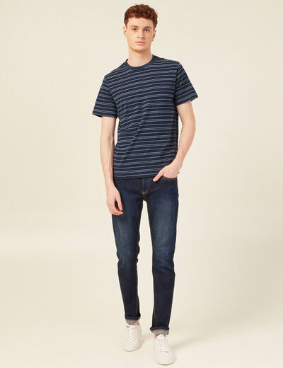 T-shirt en coton manches courtes bleu marine homme
