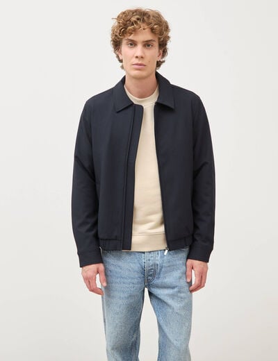 Blouson manches longues doubl&eacute; bleu marine homme