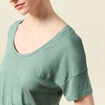 T-shirt manches courtes brillant vert foncé femme