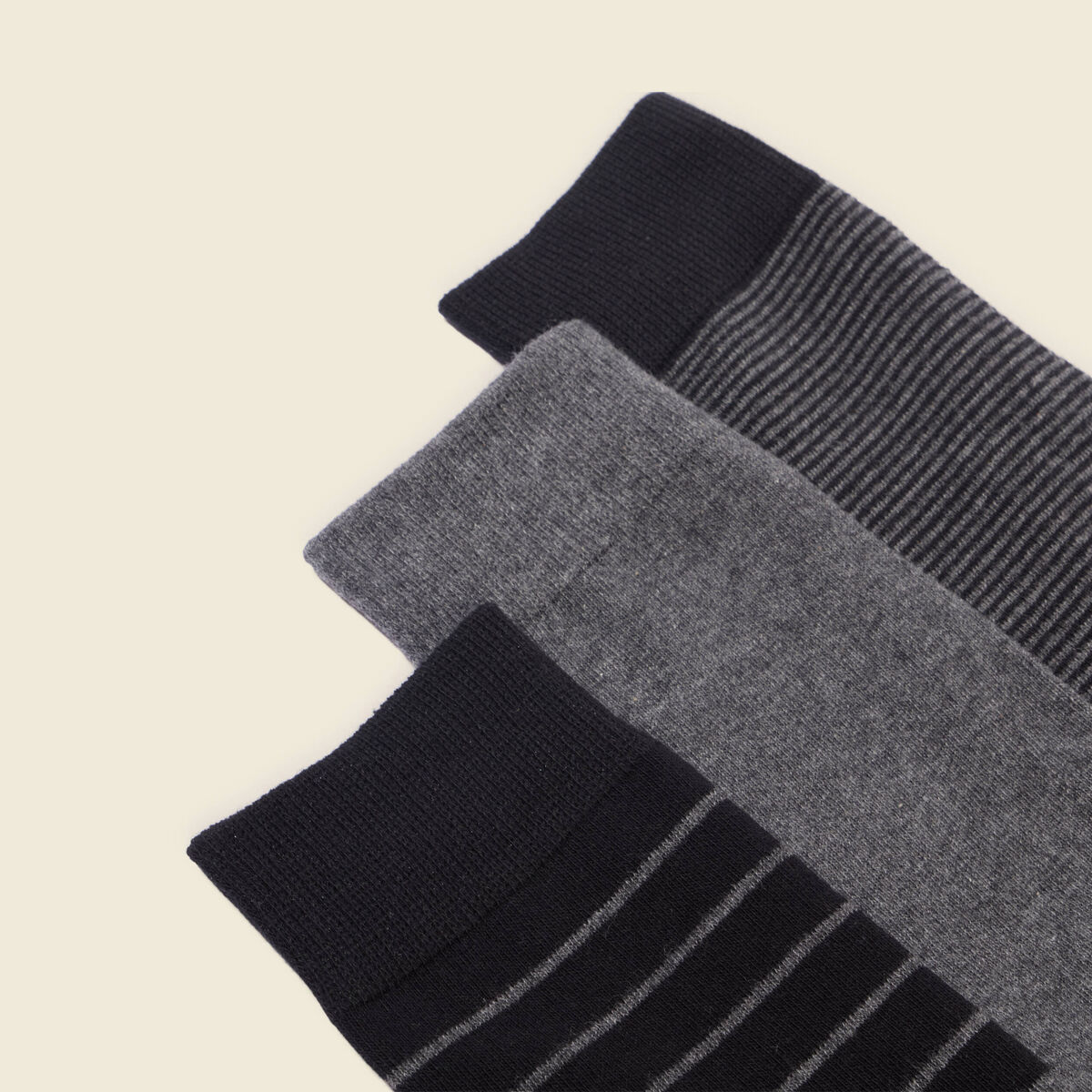 Lot de 3 paires de chaussettes noir homme