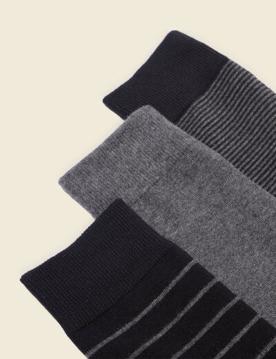 Lot de 3 paires de chaussettes noir homme