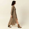 Robe longue &eacute;vas&eacute;e taupe femme