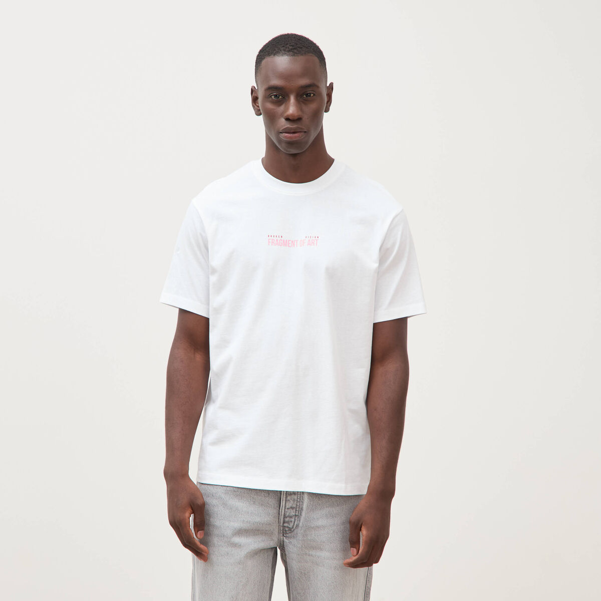 T-shirt en coton manches courtes blanc homme