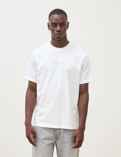 T-shirt en coton manches courtes blanc homme