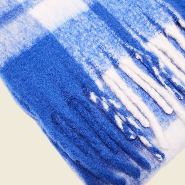echarpe a franges bleu femme Écharpe à franges bleu femme