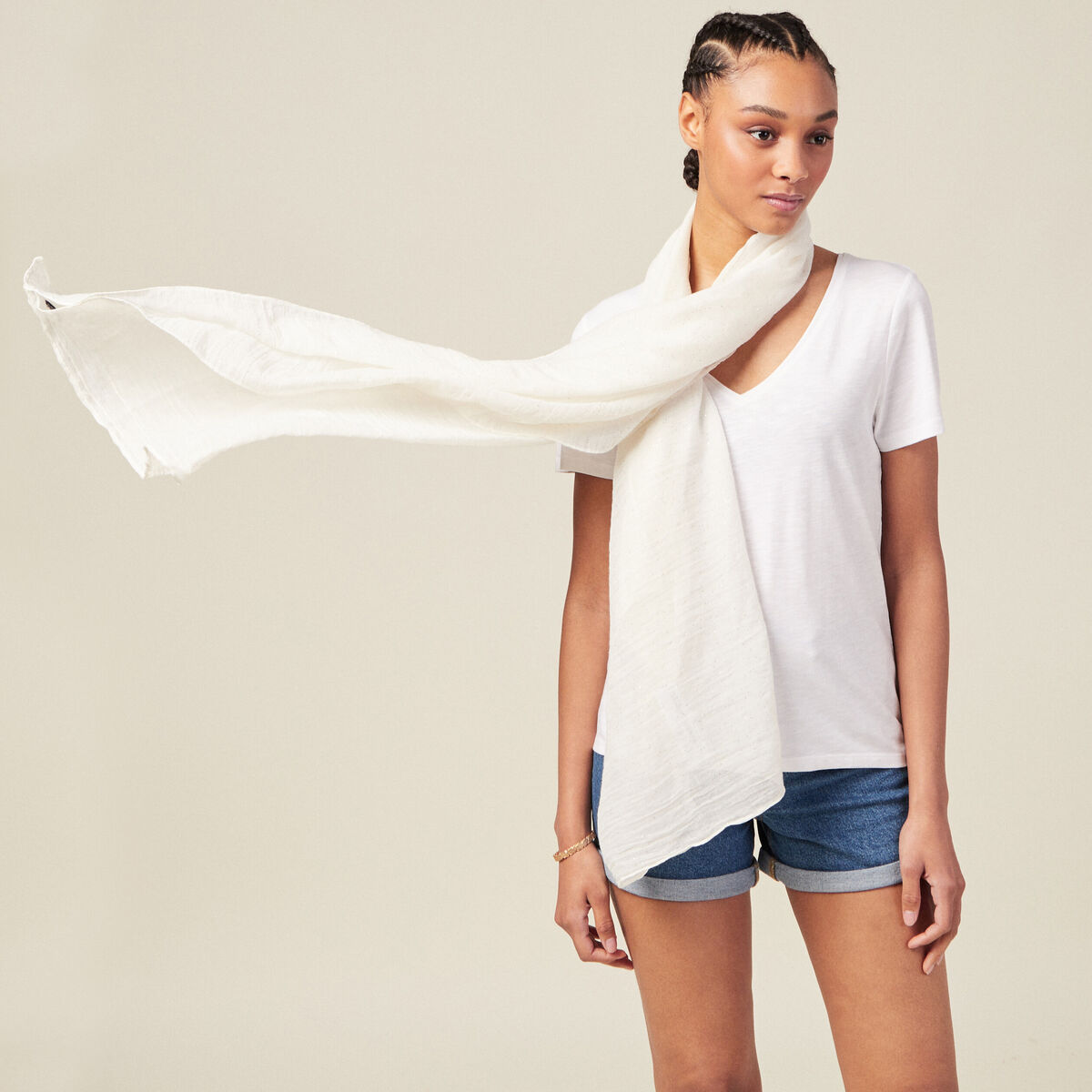 Foulard ecru femme