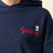 Sweat oversize &agrave; capuche en coton bleu marine femme
