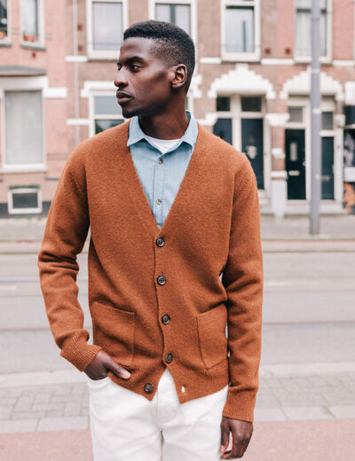 Gilet manches longues marron homme