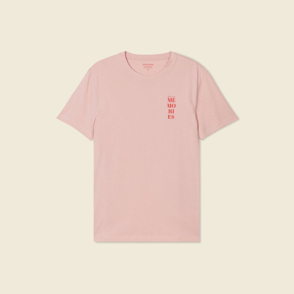 T-shirt manches courtes rose pastel homme