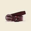 Ceinture en cuir marron foncé femme