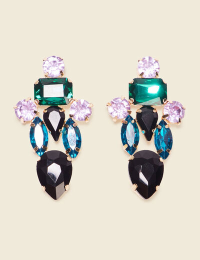 Boucles d'oreilles pendantes noir femme