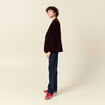 Veste blazer velours bordeaux femme