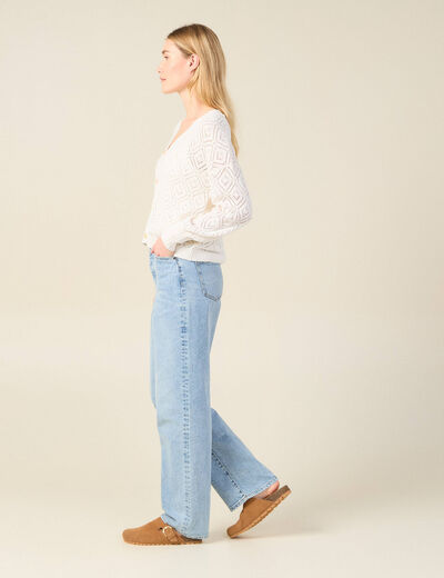 Gilet ajouré éco-responsable creme femme