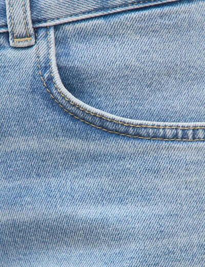 Jeans girlfriend 5 poches denim used femme