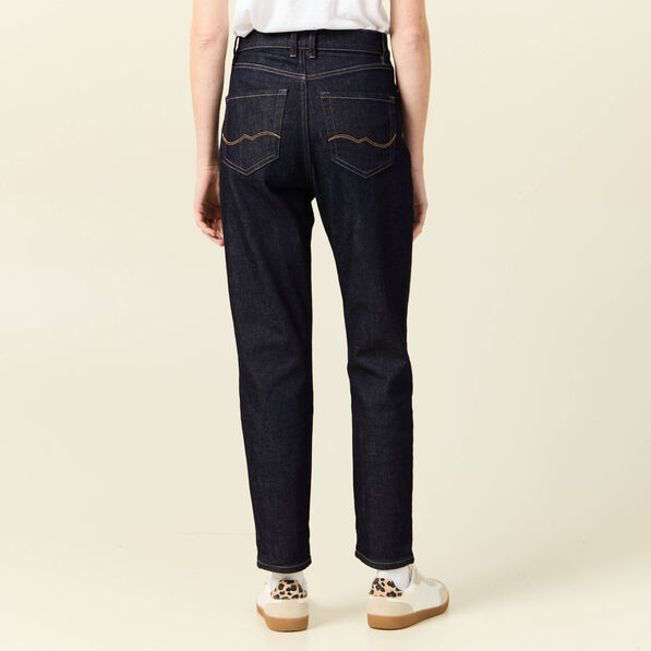 Jeans mom fabriqué en France denim brut femme