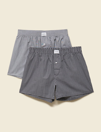 Lot de 2 cale&ccedil;ons en coton noir homme