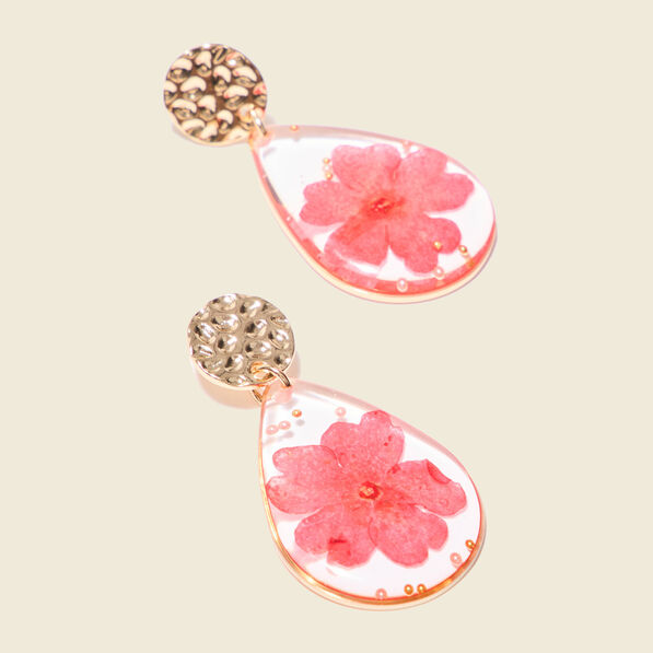 Boucles d'oreilles pendantes rouge femme