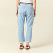 Jeans boyfriend ceinturé denim bleach femme