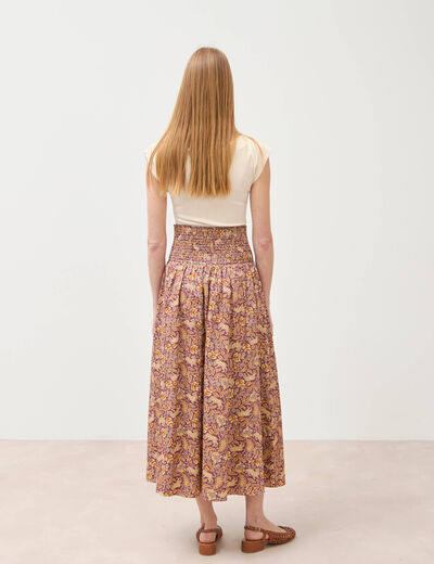 Jupe longue &eacute;vas&eacute;e en coton beige moyen femme