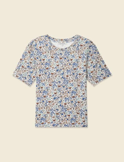 T-shirt manches courtes bleu clair femme