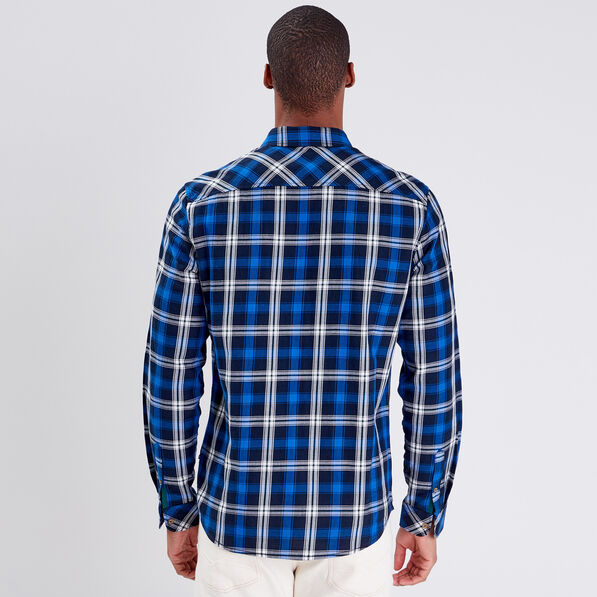Chemise manches longues bleu marine homme