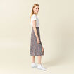 Jupe midi droite fendue bleu marine femme