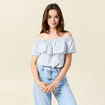 Blouse manches courtes ecru femme