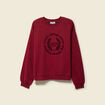 Sweat col rond manches longues rouge femme