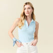 Polo sans manches bleu pastel femme