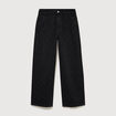 Jeans ample d&eacute;tails clout&eacute;s denim noir femme