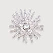 Broche avec strass couleur argent femme