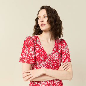 Robe longue éco-responsable rouge femme