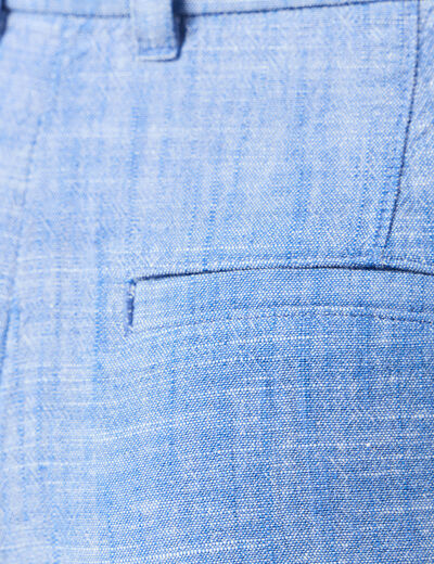 Short droit avec pinces bleu femme