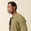 Chemise manches courtes col polo vert kaki homme